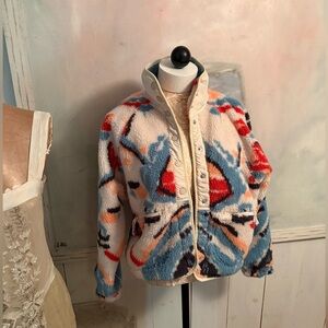 Free people Hit the Slope Colorful Fleece Jacket